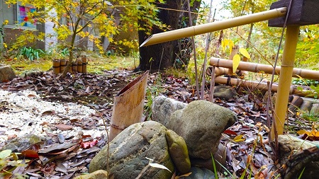 枯山水の鹿威し