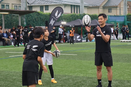 廣瀬氏とパス練習