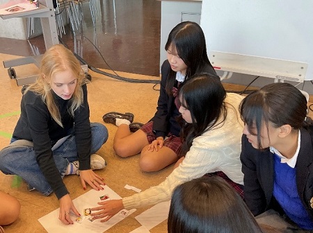 想像の試食では、割り当てられた料理をどうやって作るか、グループで相談します