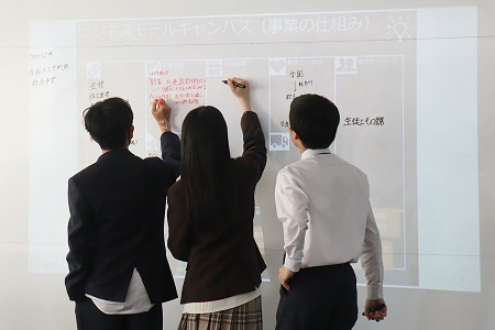 ビジネスモデルキャンバス作成の応用として「生成AIを活用した教育事業の立ち上げ」をテーマに取り組みました