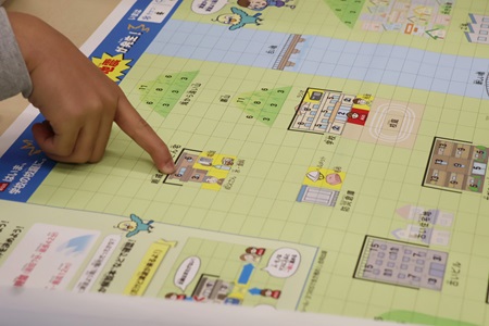 最初はマップを使った津波避難ゲームに挑戦