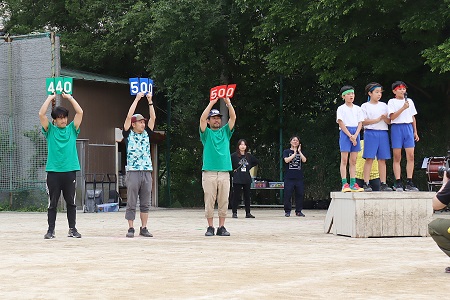 得点発表！赤と青グループが同点優勝を飾りました
