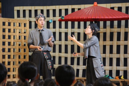 息のぴったり合ったお手玉