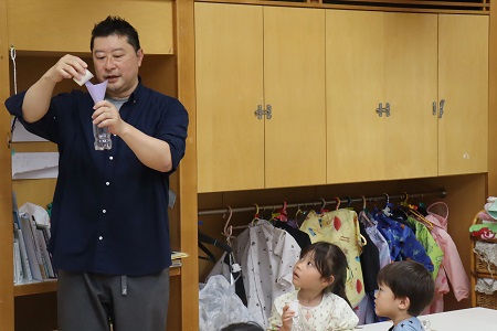 智力先生がお手本をみせてくれました