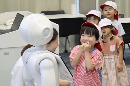 緊張気味だった子も笑顔に